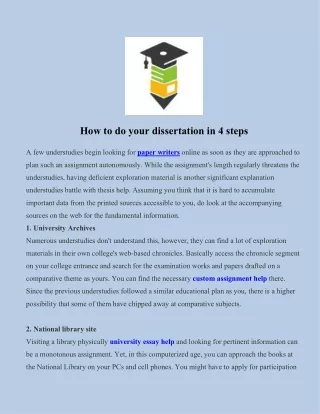 how to do your dissertation in 4 steps