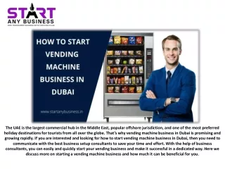 How to Start Vending Machine Business in Dubai