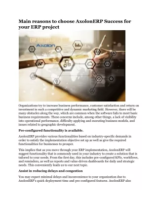main reasons to choose axolonerp success for your