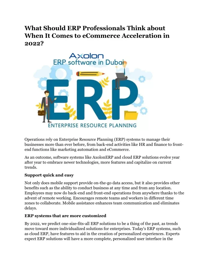 what should erp professionals think about when