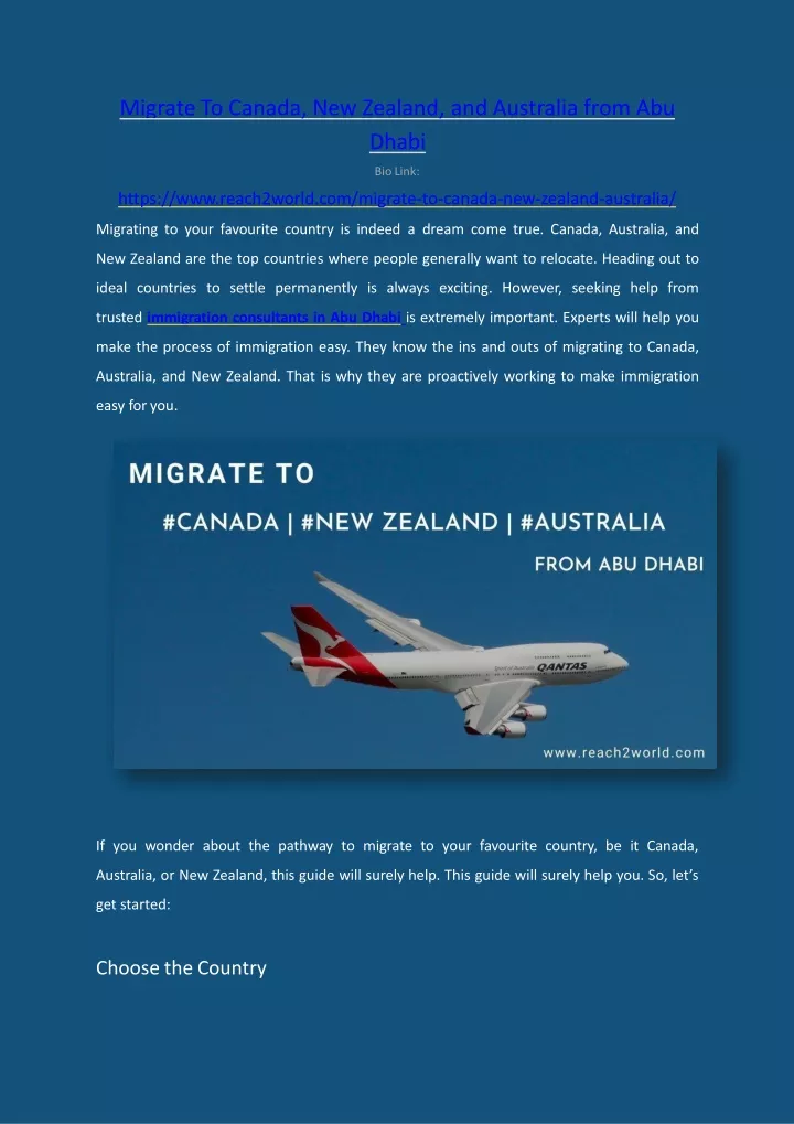 migrate to canada new zealand and australia from