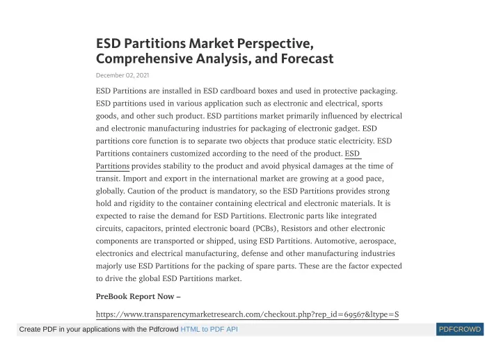 esd partitions market perspective comprehensive