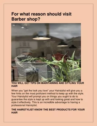 for what reason should visit barber shop