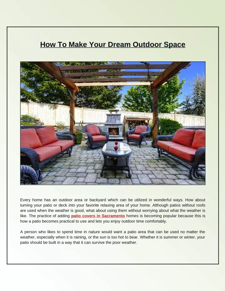how to make your dream outdoor space