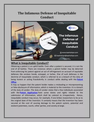 the infamous defense of inequitable conduct