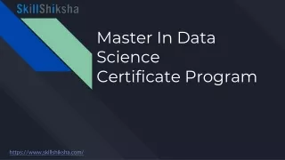 master in data science certificate program