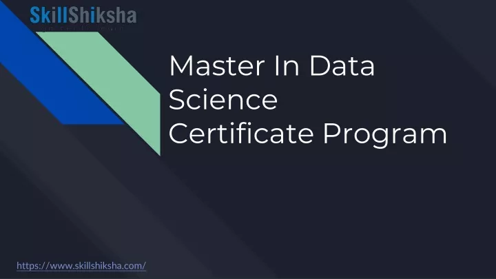 master in data science certificate program