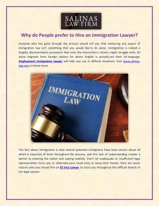 Why do People prefer to Hire an Employment immigration lawyer