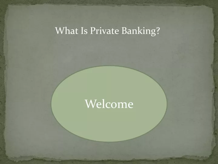 what is private banking