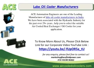 Lube Oil Cooler Manufacturer
