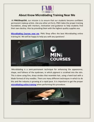 About Know ​Microblading Training Near Me