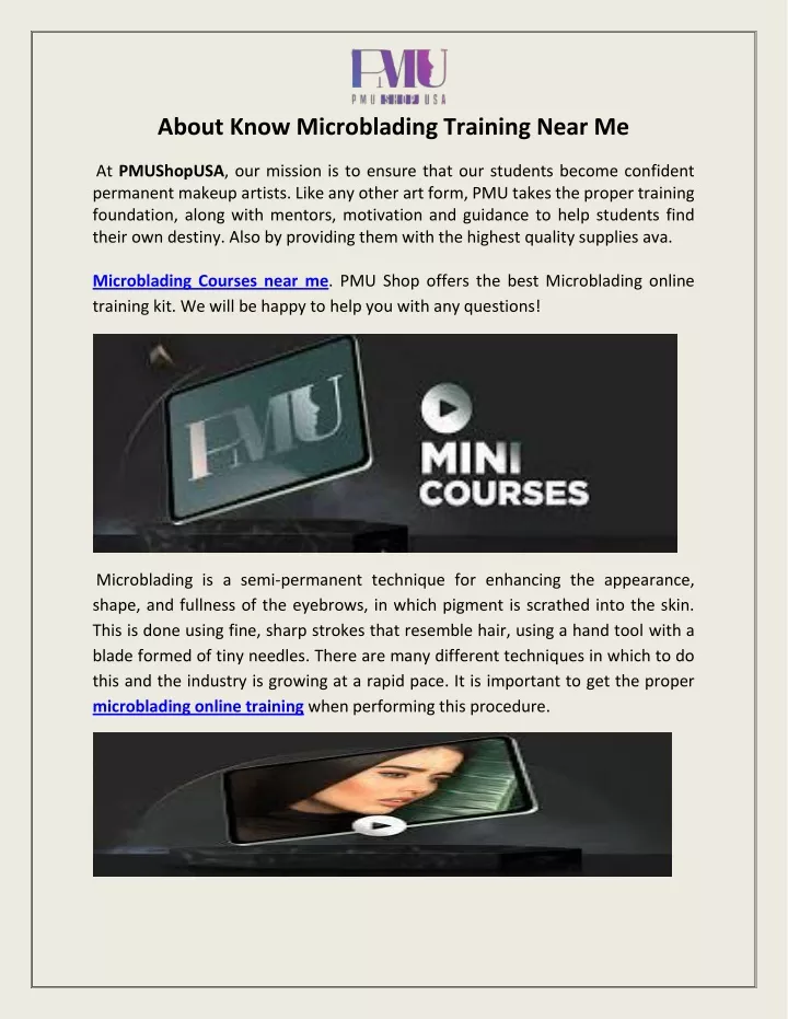 about know microblading training near me