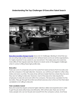 understanding the top challenges of executive