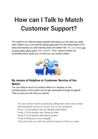 How can I Talk to Match Customer Support?