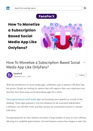 How To Monetize a Subscription-Based Social Media App Like OnlyFans_