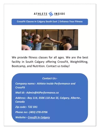 CrossFit Classes in Calgary South East | Enhance Your Fitness