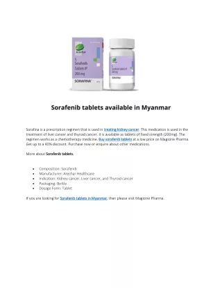 sorafina is a prescription regimen that is used