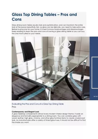 Glass Top Dining Tables - Academy Glass And Mirror