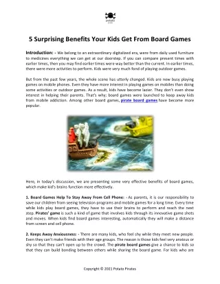 5 Surprising Benefits Your Kids Get From Board Games