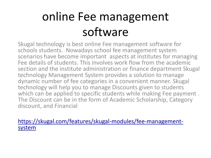 online fee management software