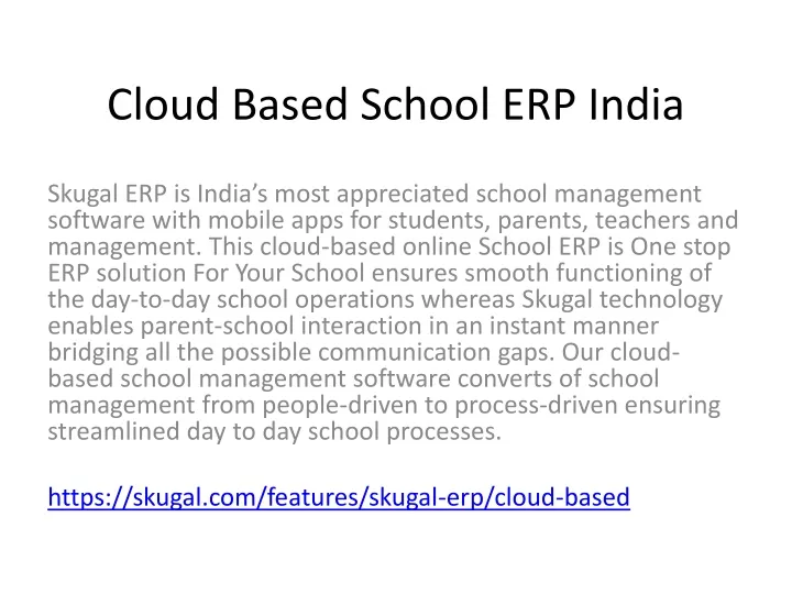 cloud based school erp india