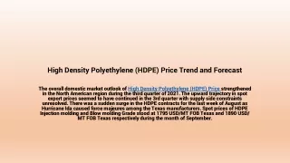 high density polyethylene hdpe price trend and forecast