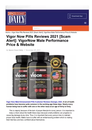 Vigor Now [Truth Exposed] Price, Benefits, And Exclusive Offers!
