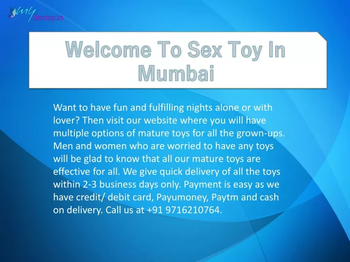 welcome to sex toy in mumbai