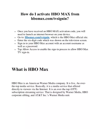 How to activate hbo max