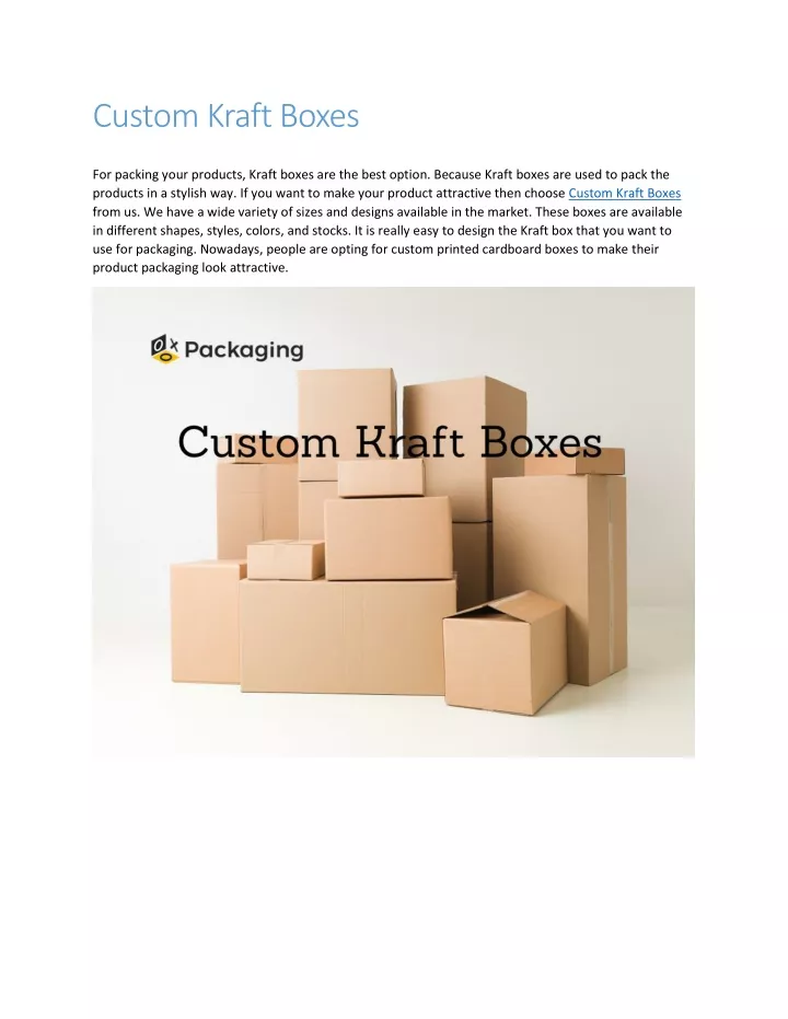 Ppt Custom Kraft Boxes Powerpoint Presentation Free Download Id