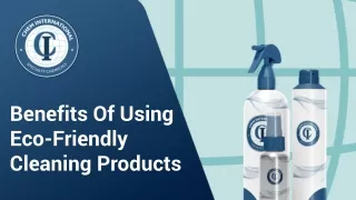 benefits of using eco friendly cleaning products
