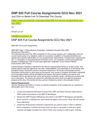 dnp 825 full course assignments gcu nov 2021 just