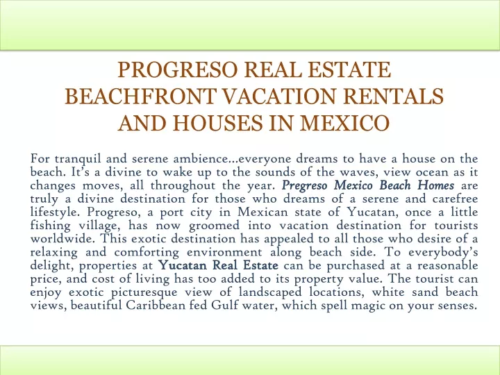 progreso real estate beachfront vacation rentals and houses in mexico
