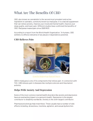 what are the benefits of cbd