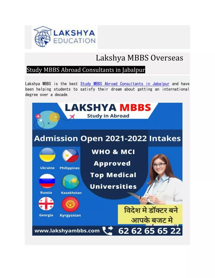 lakshya mbbs overseas study mbbs abroad