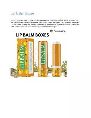 Lip Balm Boxes