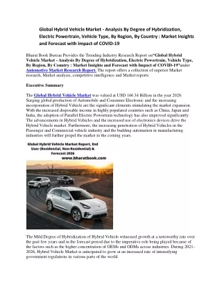 global hybrid vehicle market analysis by degree