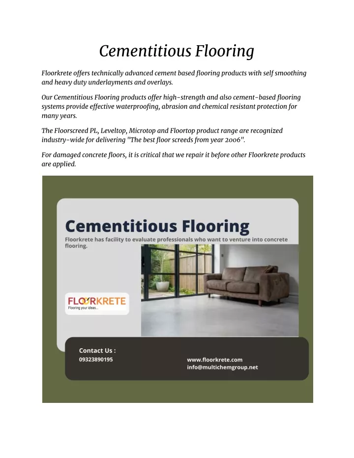 cementitious flooring
