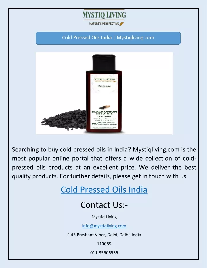 cold pressed oils india mystiqliving com