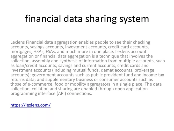 financial data sharing system
