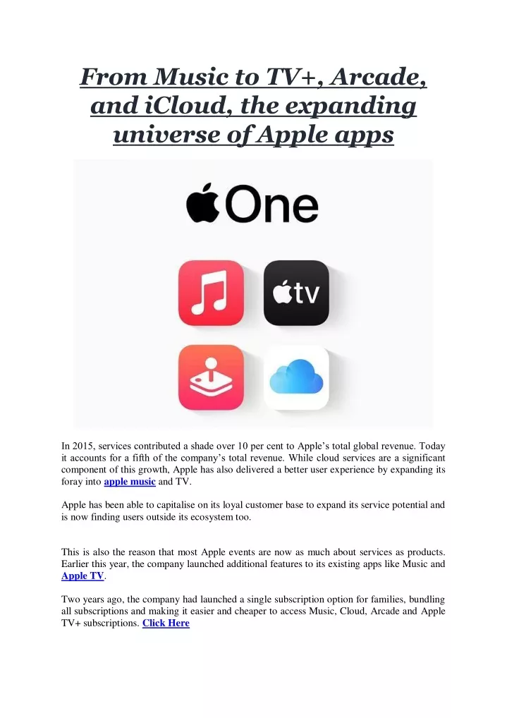 from music to tv arcade and icloud the expanding