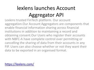 lexlens launches account aggregator api