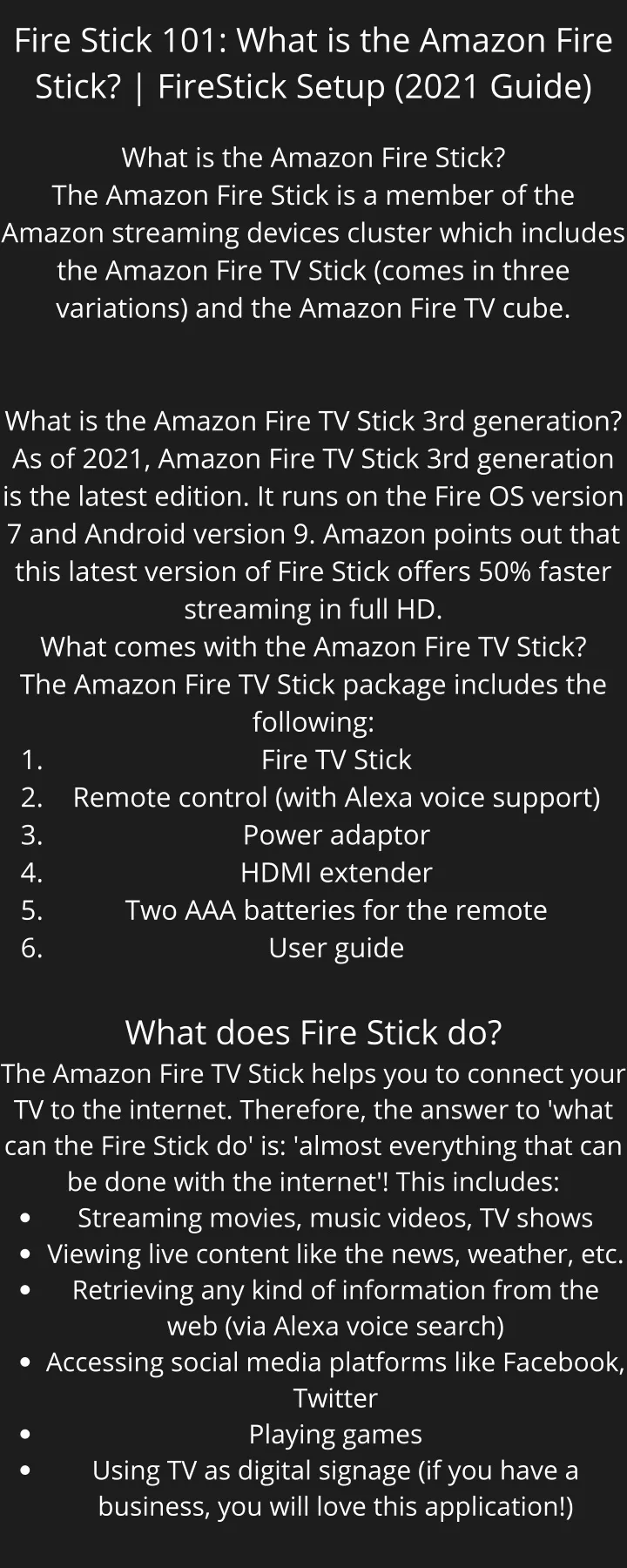 fire stick 101 what is the amazon fire stick