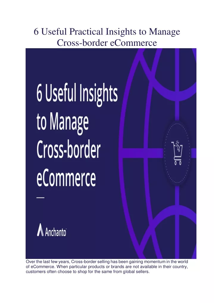 6 useful practical insights to manage cross