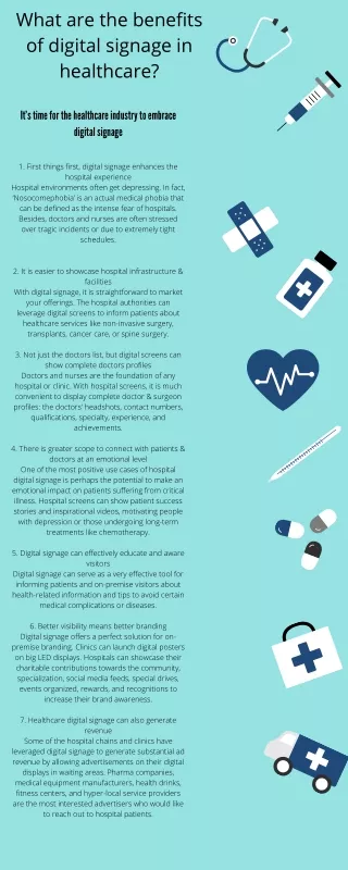 What are the benefits of digital signage in healthcare