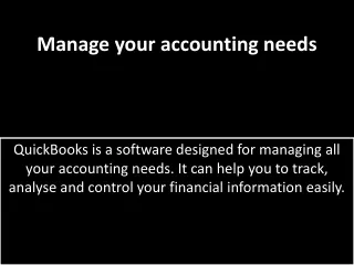 Manage your accounting needs
