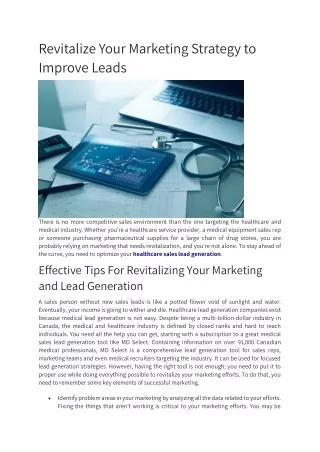 revitalize your marketing strategy to improve