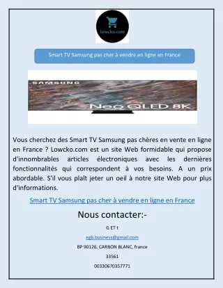 Smart TV Samsung pas cher à vendre en ligne en France