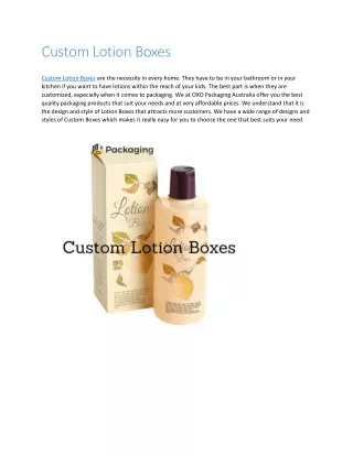 Custom Lotion Boxes