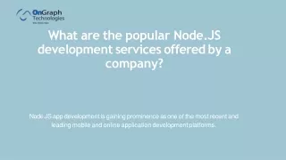 what are the popular node js development services offered by a company